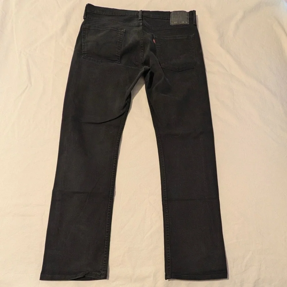 Levis 513 Slim Straight Jeans Mens 36x34 Black Denim Pants 00513-0691